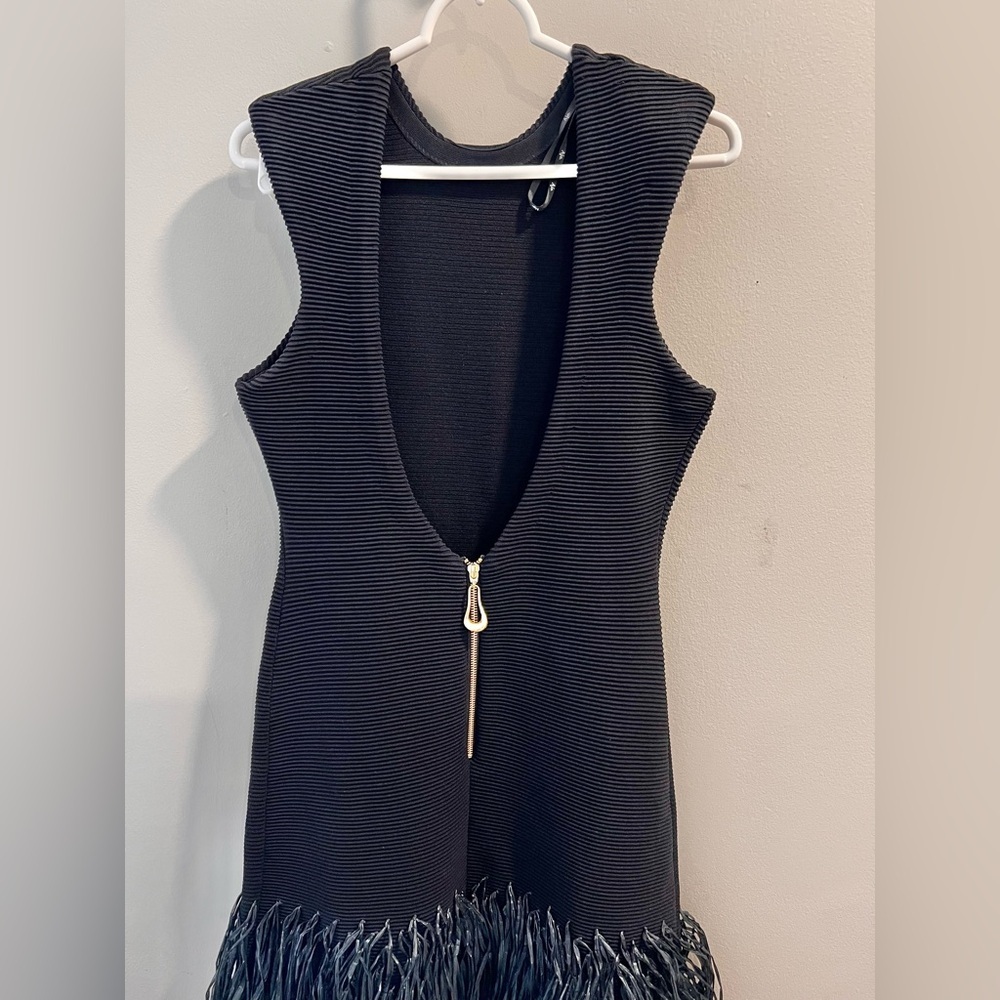 NWT Aje Exclusive Rushes Raffia Ribbed Midi Dress Black Size XS - Picture 5 of 9